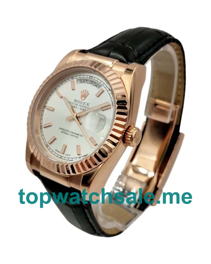 UK Silver Dials Rose Gold Rolex Day-Date 118135 Replica Watches