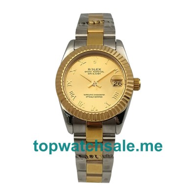 UK Champagne Dials Steel And Gold Rolex Datejust 178273 Replica Watches