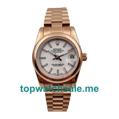 UK White Dials Rose Gold Rolex Datejust 178275 Replica Watches