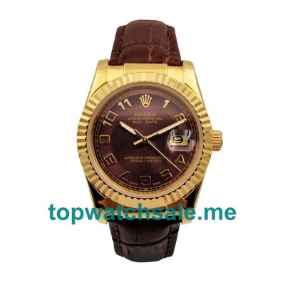 UK Coffee Dials Gold Rolex Datejust 116238 Replica Watches